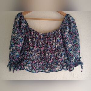Brave Soul Floral Crop Top - Multicolor